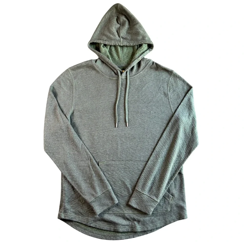 Levi's Mens Polyester Rayon Hoodie Pullover Curved Hem Small Green